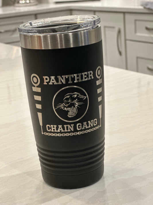 20 oz. Panther Chain Gang Travel Mug with Clear Lid