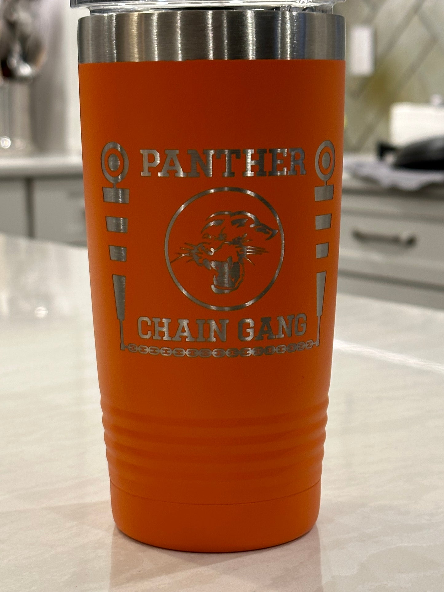 20 oz. Panther Chain Gang Travel Mug with Clear Lid